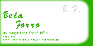 bela forro business card